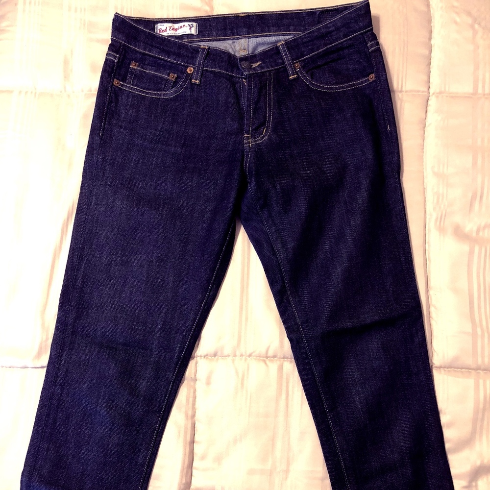 Red Engine Cigarette Cropped Skinny Jeans